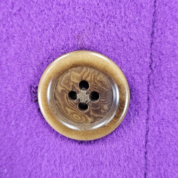 J.Crew Purple 100% Wool Insulated Brown Buttoned Collared Pea Coat Medium M - Picture 11 of 13